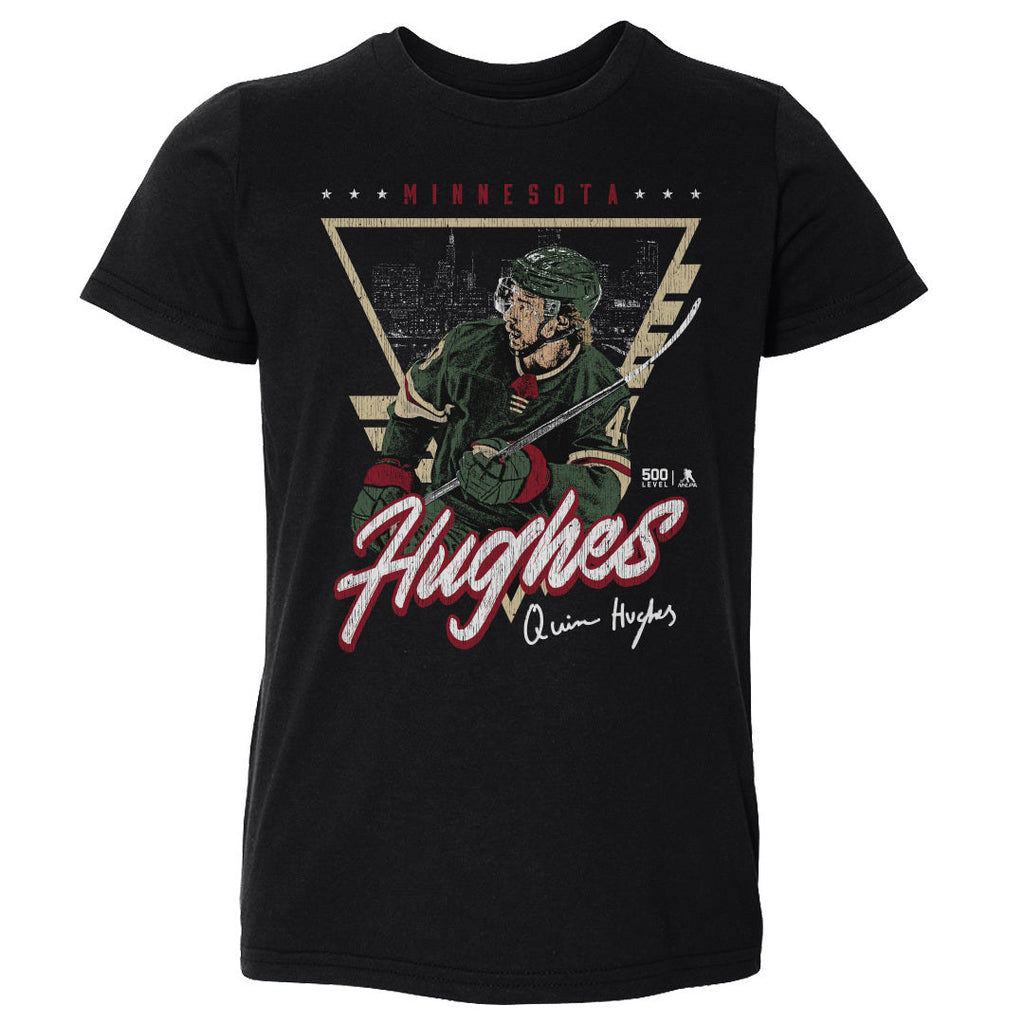 Quinn Hughes Minnesota Triangle Retro WHT