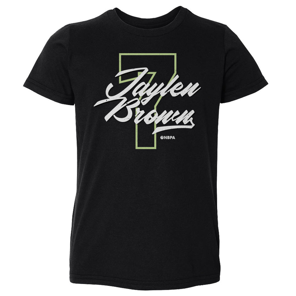 Jaylen Brown Boston Number Script WHT