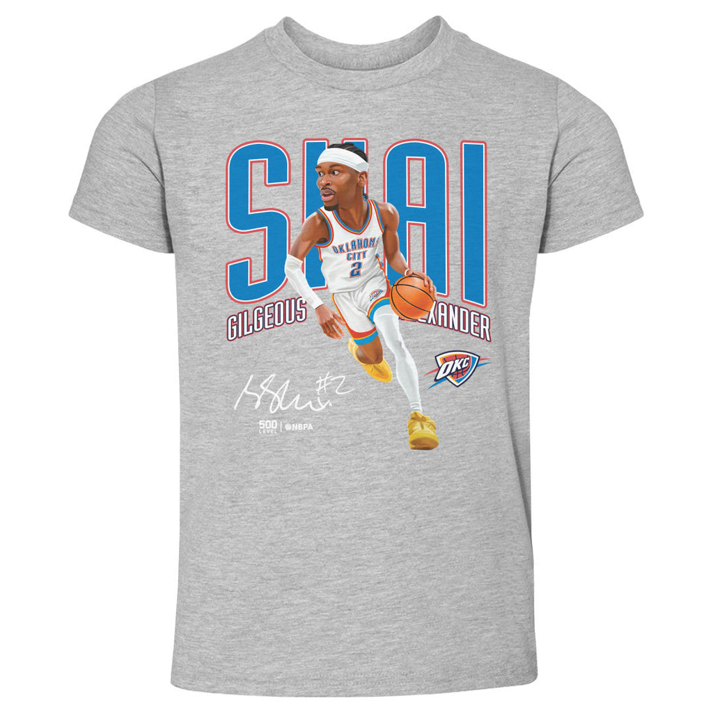 Shai Gilgeous-Alexander Oklahoma City Thunder Caricature WHT