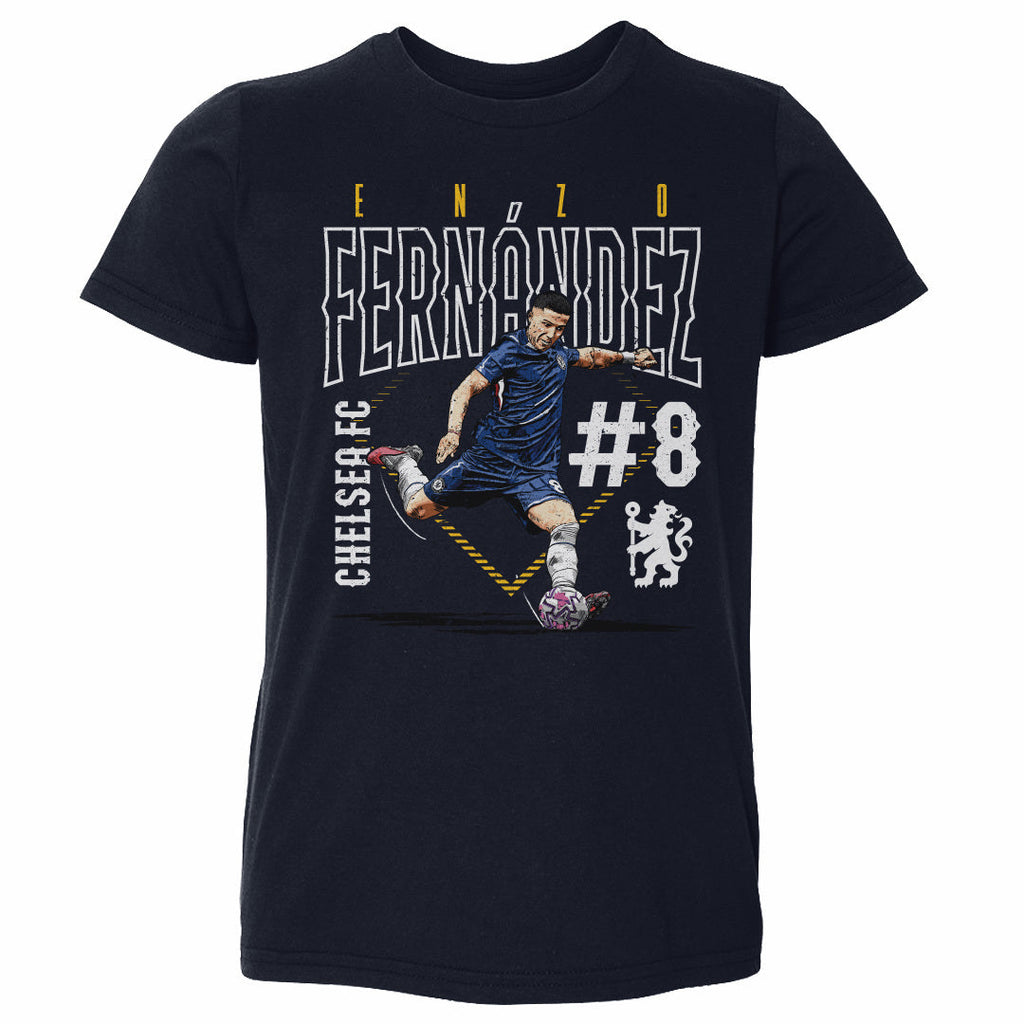 Enzo Fernandez Chelsea FC Outline Number WHT