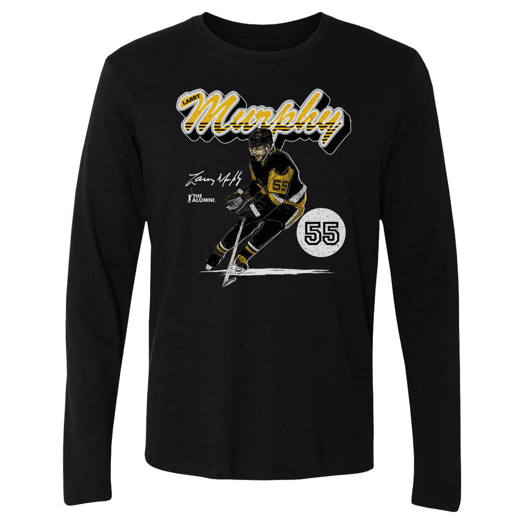 Larry Murphy Pittsburgh Retro Script WHT