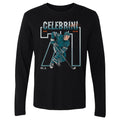 Macklin Celebrini San Jose Number Outline WHT