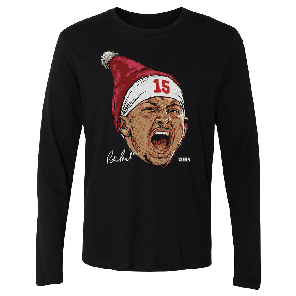 Patrick Mahomes Kansas City Portrait Santa Hat WHT