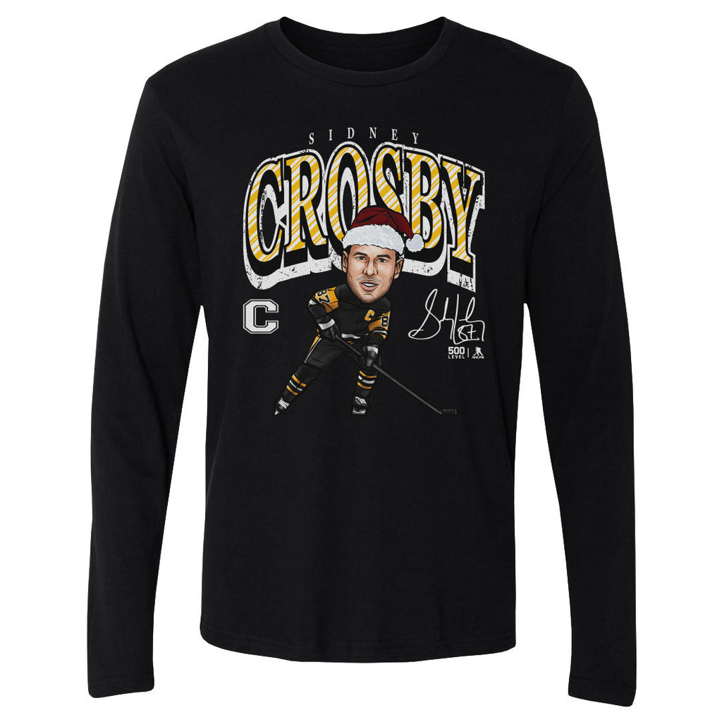 Sidney Crosby Pittsburgh Cartoon Santa Hat WHT