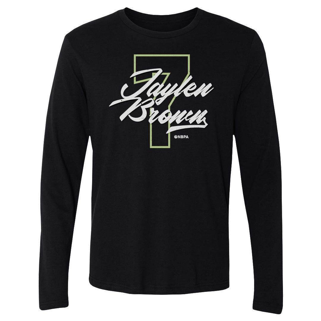 Jaylen Brown Boston Number Script WHT