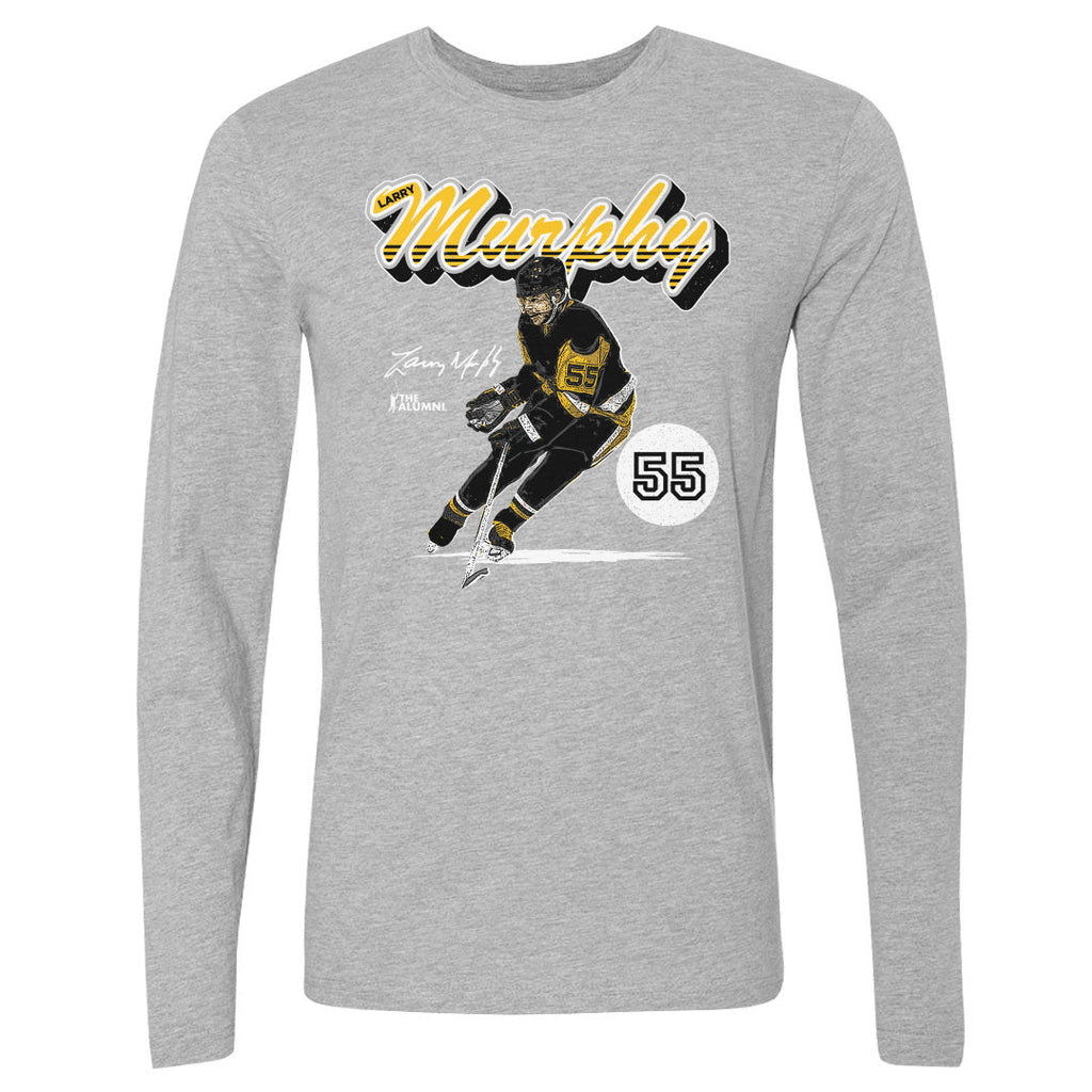 Larry Murphy Pittsburgh Retro Script WHT