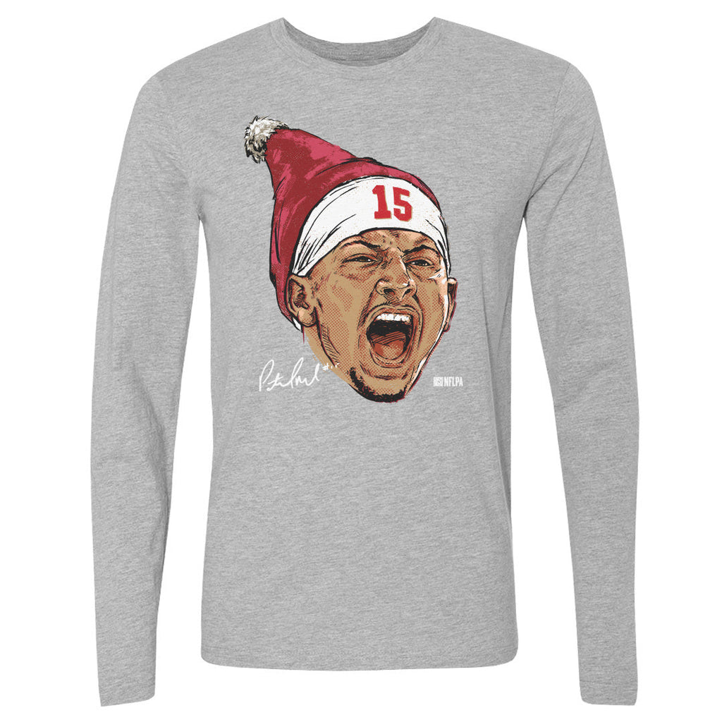 Patrick Mahomes Kansas City Portrait Santa Hat WHT