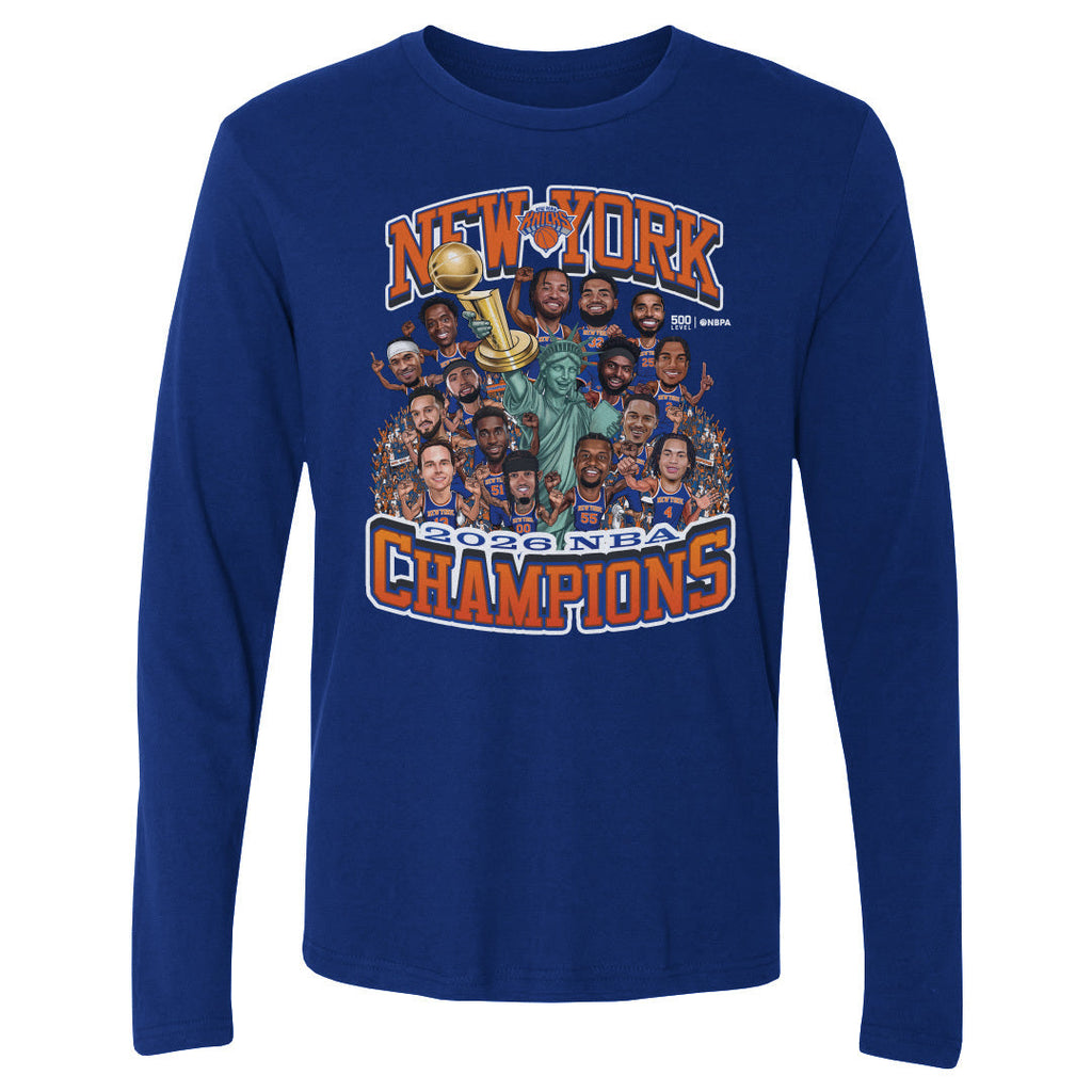 New York Knicks NBA Finals 2026 Champions Caricature WHT