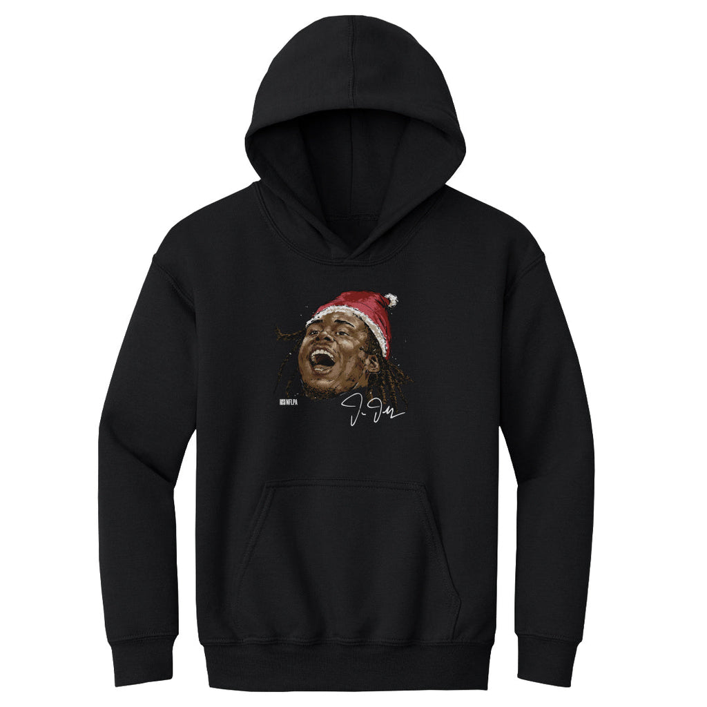 Justin Jefferson Minnesota Portrait Santa Hat WHT