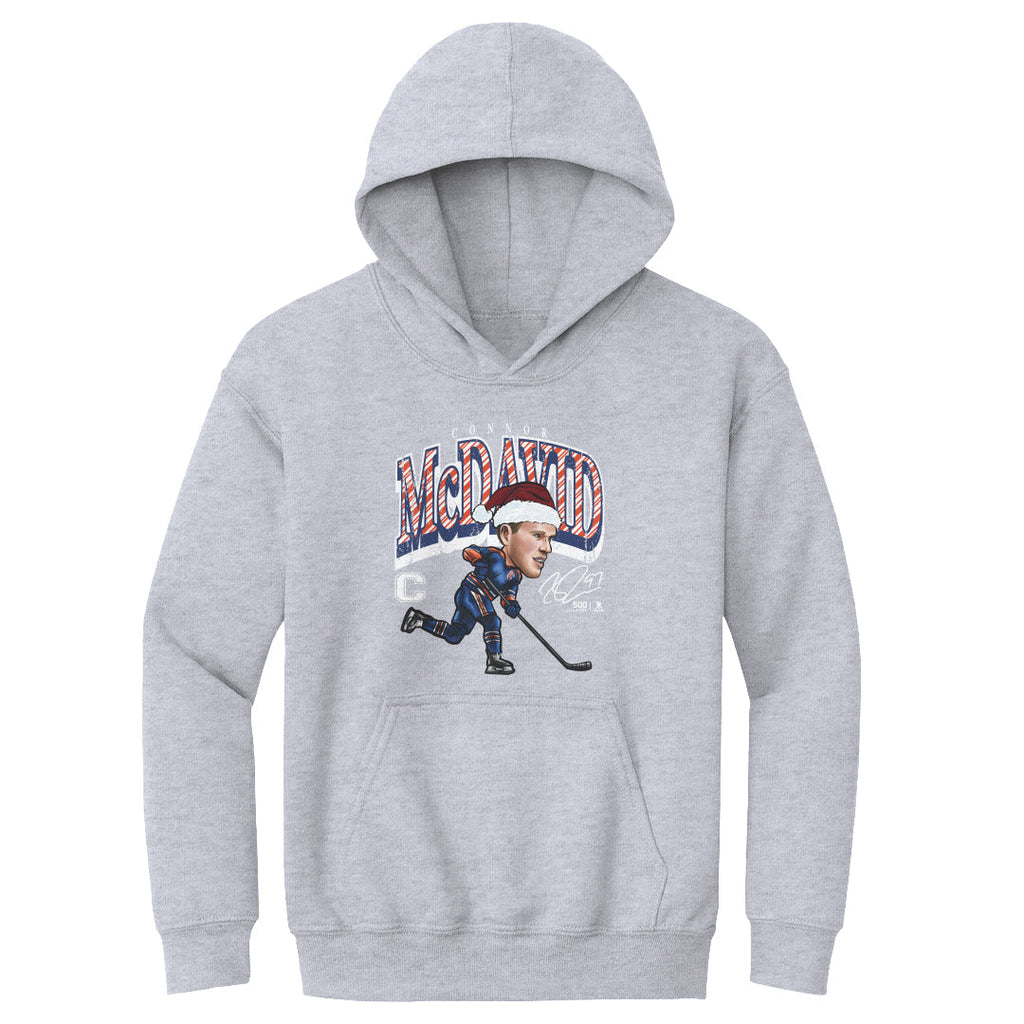 Connor McDavid Edmonton Cartoon Santa Hat WHT