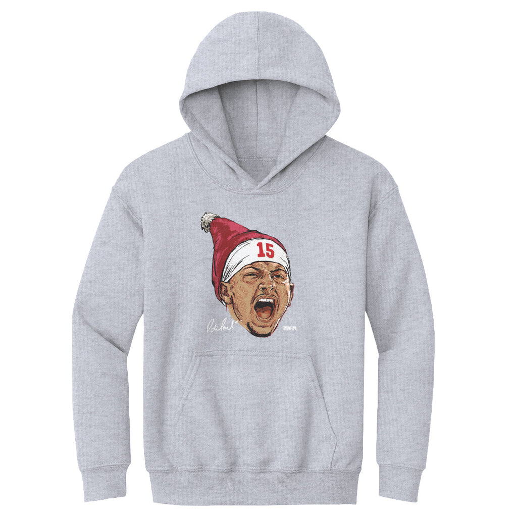 Patrick Mahomes Kansas City Portrait Santa Hat WHT
