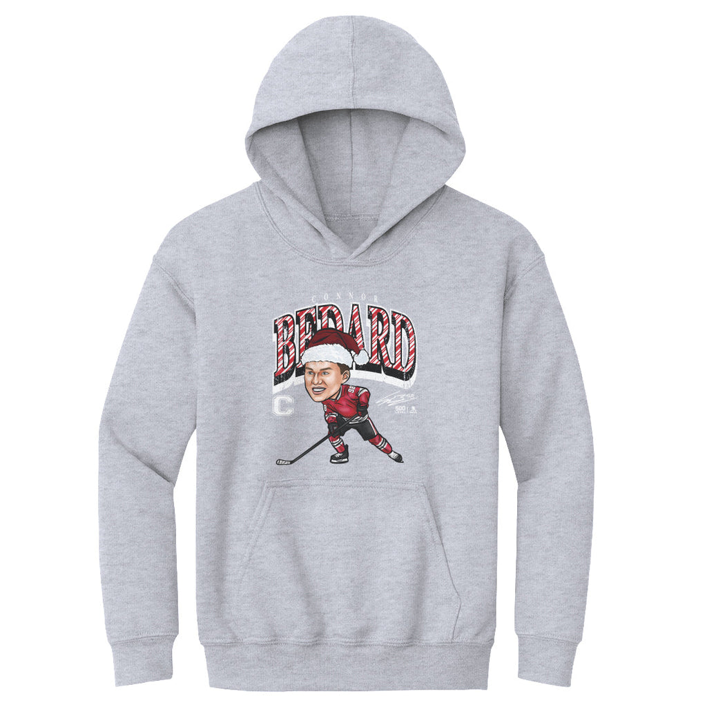 Connor Bedard Chicago Cartoon Santa Hat WHT