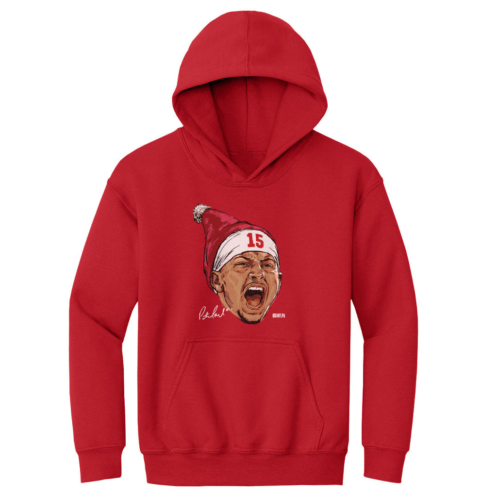Patrick Mahomes Kansas City Portrait Santa Hat WHT