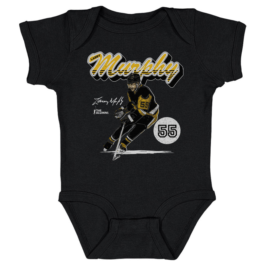 Larry Murphy Pittsburgh Retro Script WHT