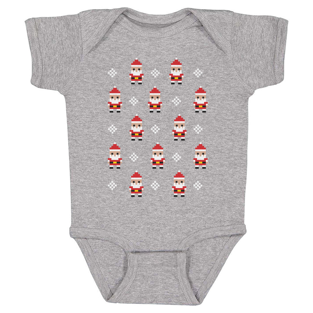 Christmas 8-bit Santas WHT