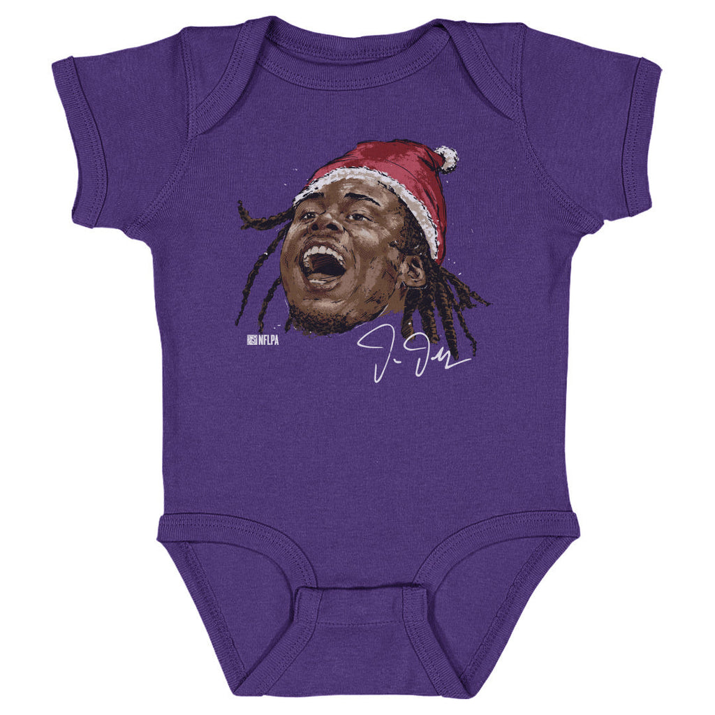 Justin Jefferson Minnesota Portrait Santa Hat WHT