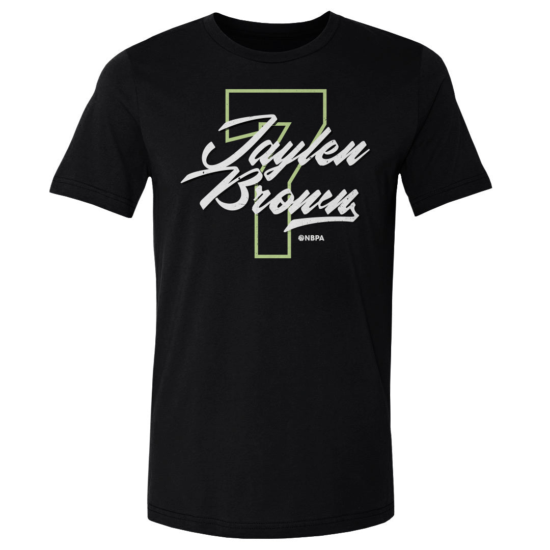 Jaylen Brown Boston Number Script WHT