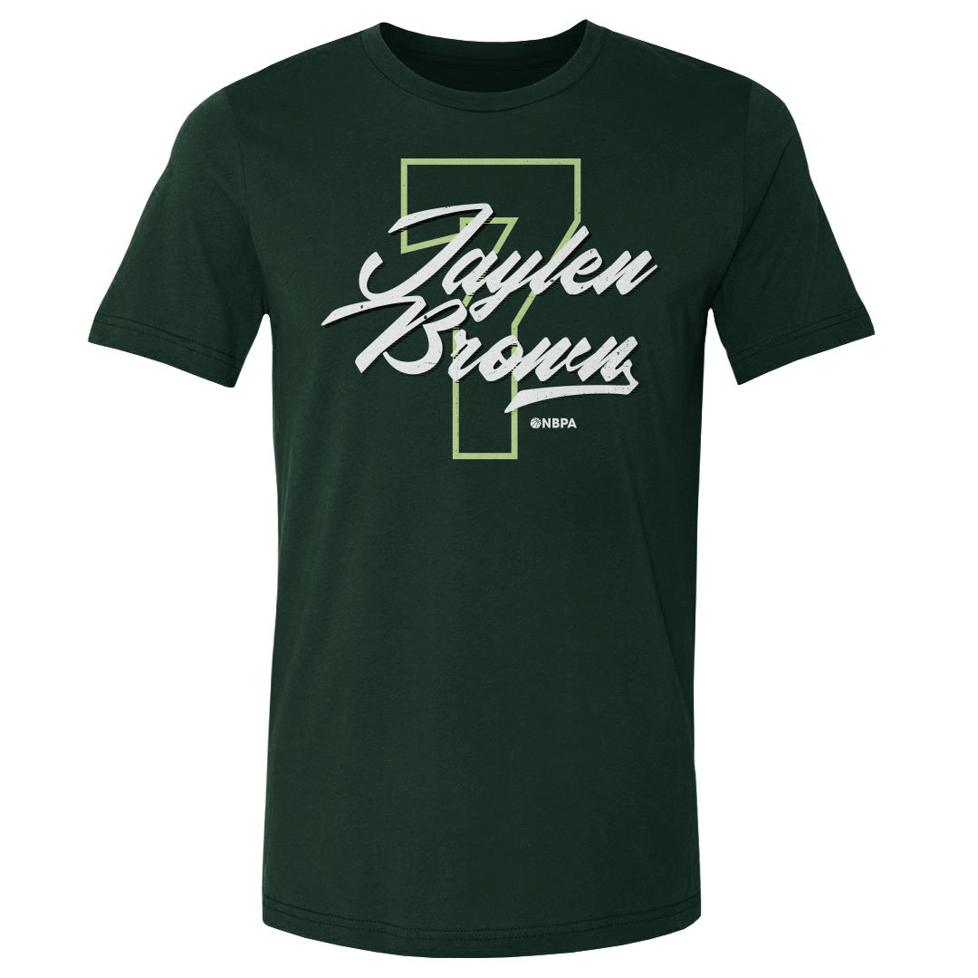 Jaylen Brown Boston Number Script WHT