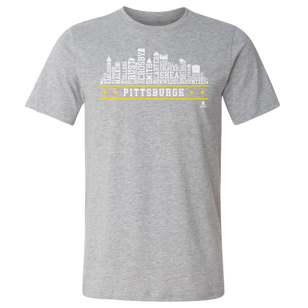 Pittsburgh Hockey Roster Skyline 23 WHT