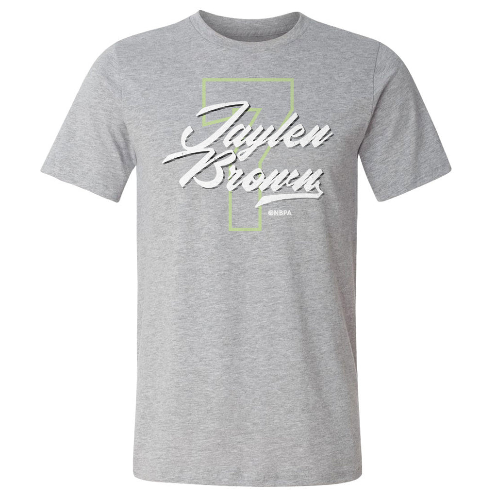 Jaylen Brown Boston Number Script WHT