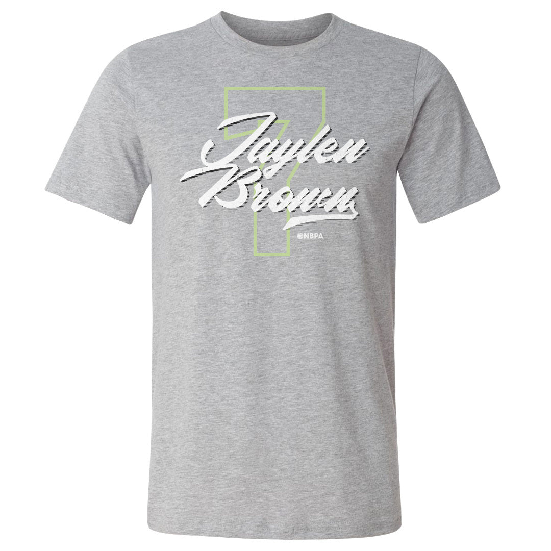 Jaylen Brown Boston Number Script WHT