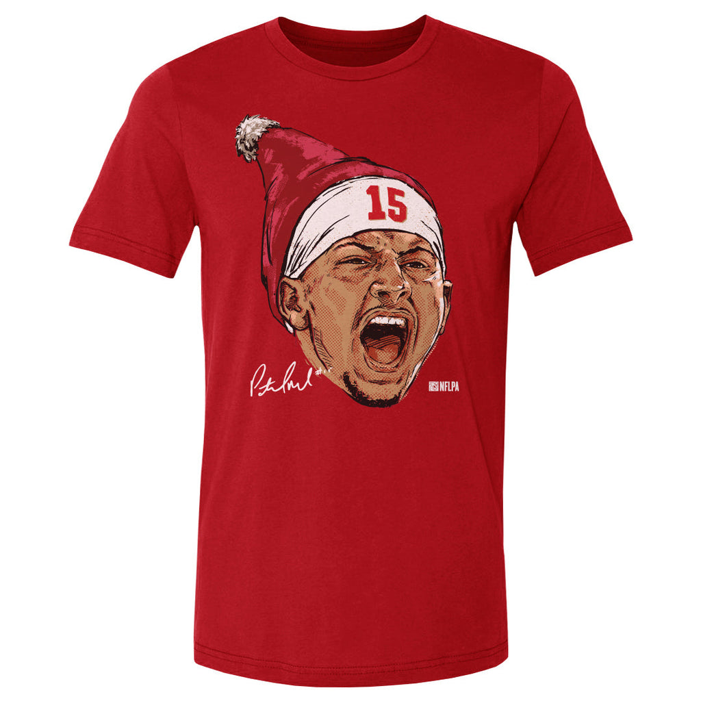 Patrick Mahomes Kansas City Portrait Santa Hat WHT