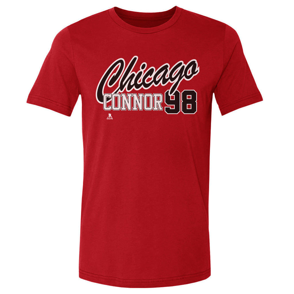 Connor Bedard Chicago Script 98 WHT