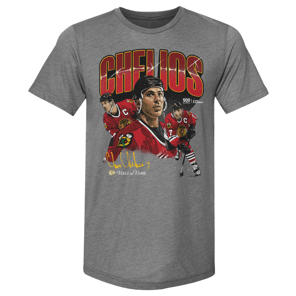 Chris Chelios Chicago Blackhawks Collage WHT