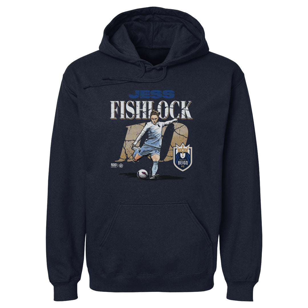 Jess Fishlock Seattle Reign FC Cracked Number WHT
