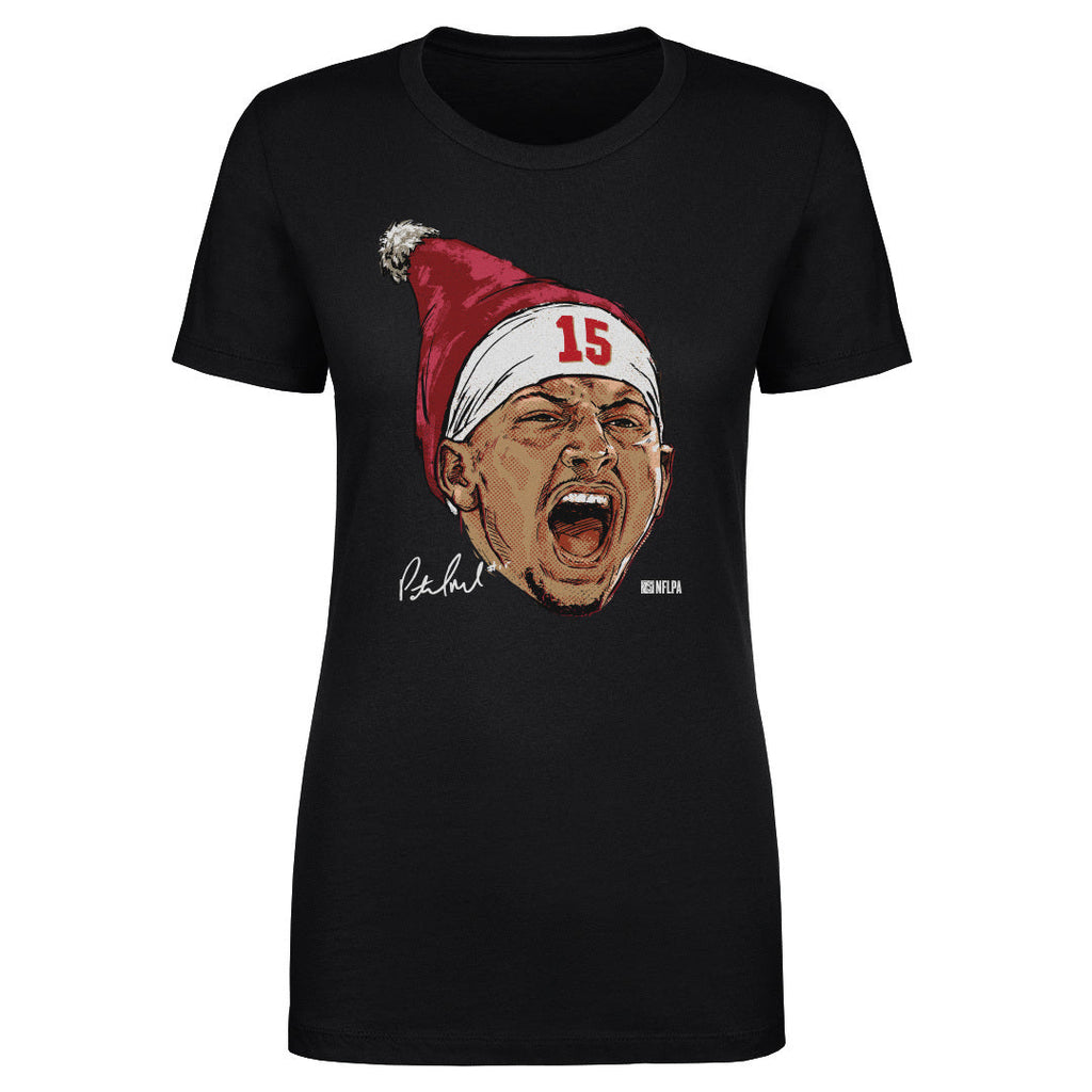 Patrick Mahomes Kansas City Portrait Santa Hat WHT
