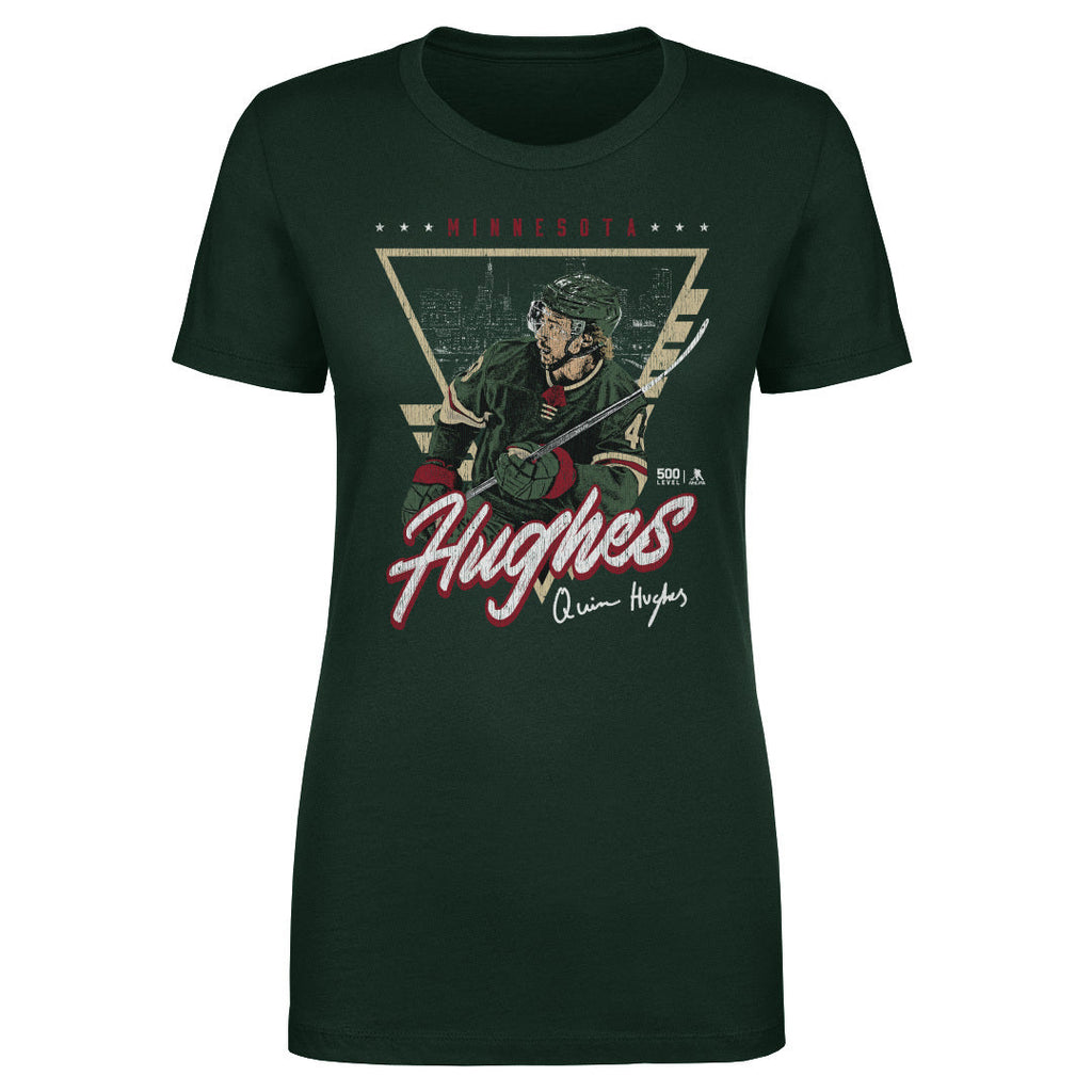 Quinn Hughes Minnesota Triangle Retro WHT
