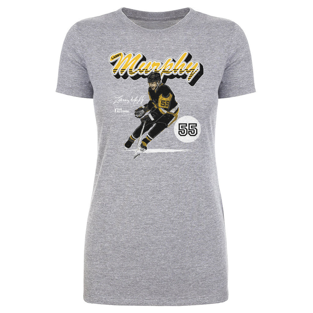 Larry Murphy Pittsburgh Retro Script WHT