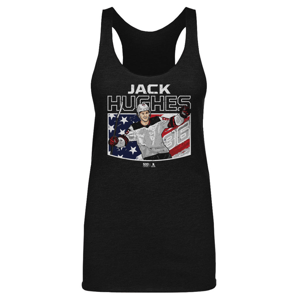 Jack Hughes New Jersey American Flag WHT