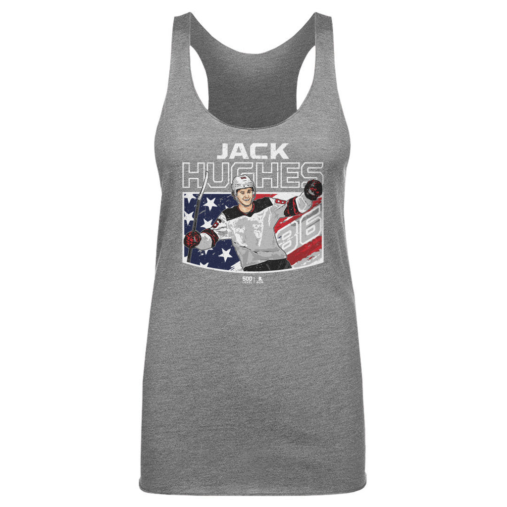 Jack Hughes New Jersey American Flag WHT