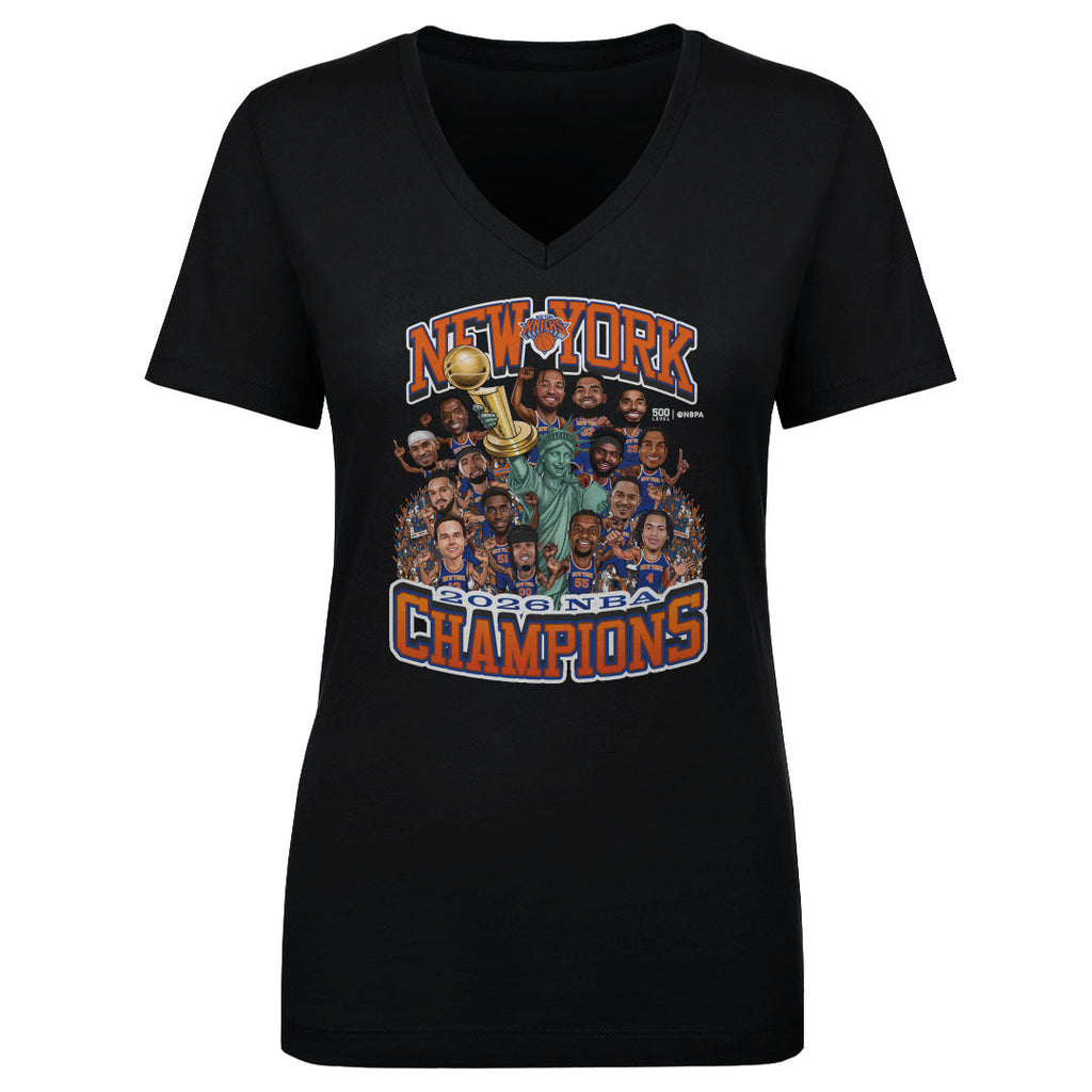 New York Knicks NBA Finals 2026 Champions Caricature WHT