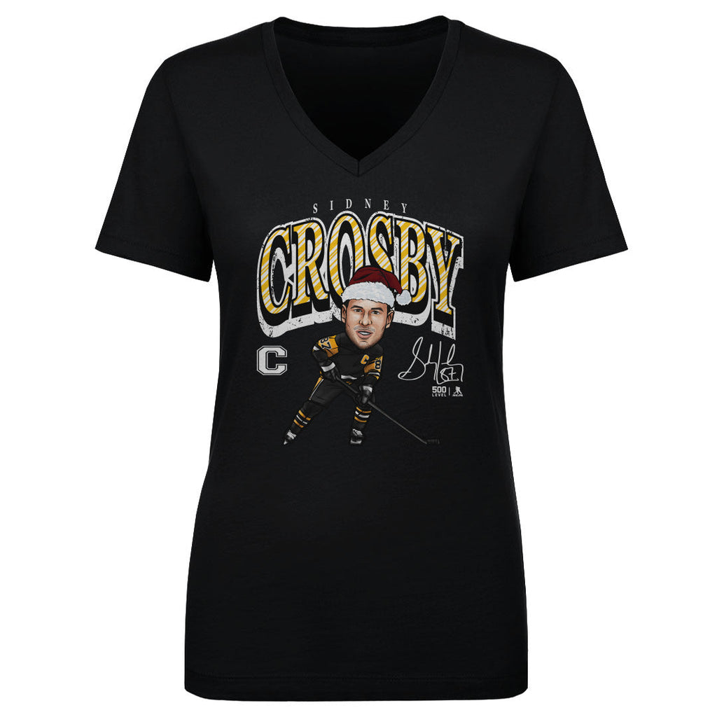 Sidney Crosby Pittsburgh Cartoon Santa Hat WHT