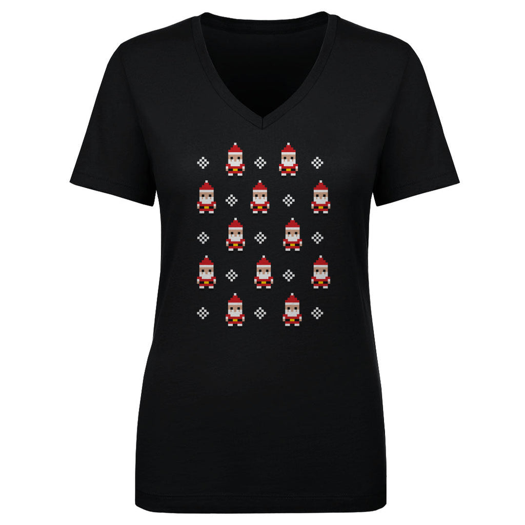 Christmas 8-bit Santas WHT