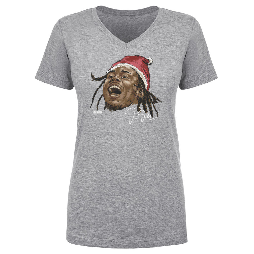 Justin Jefferson Minnesota Portrait Santa Hat WHT
