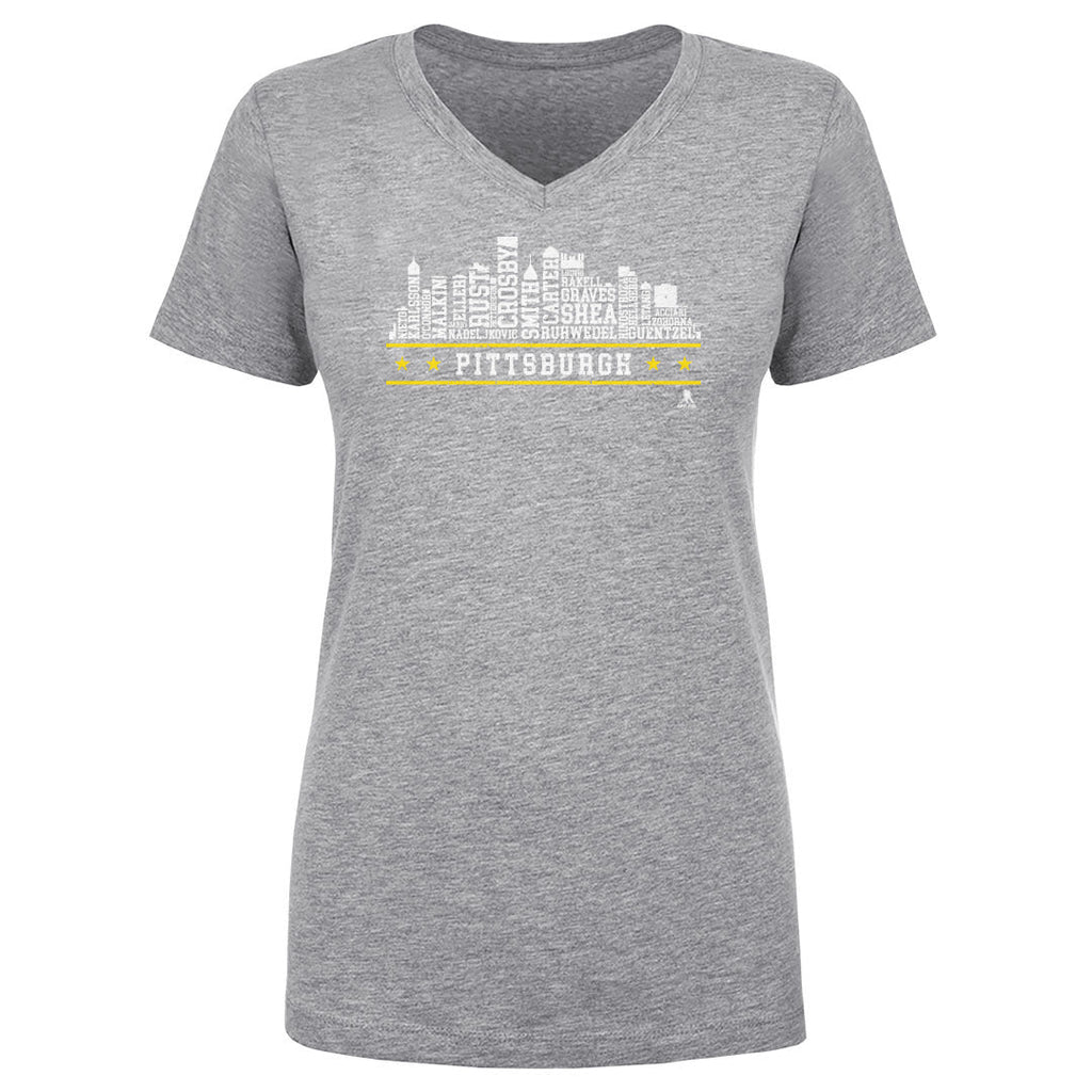 Pittsburgh Hockey Roster Skyline 23 WHT