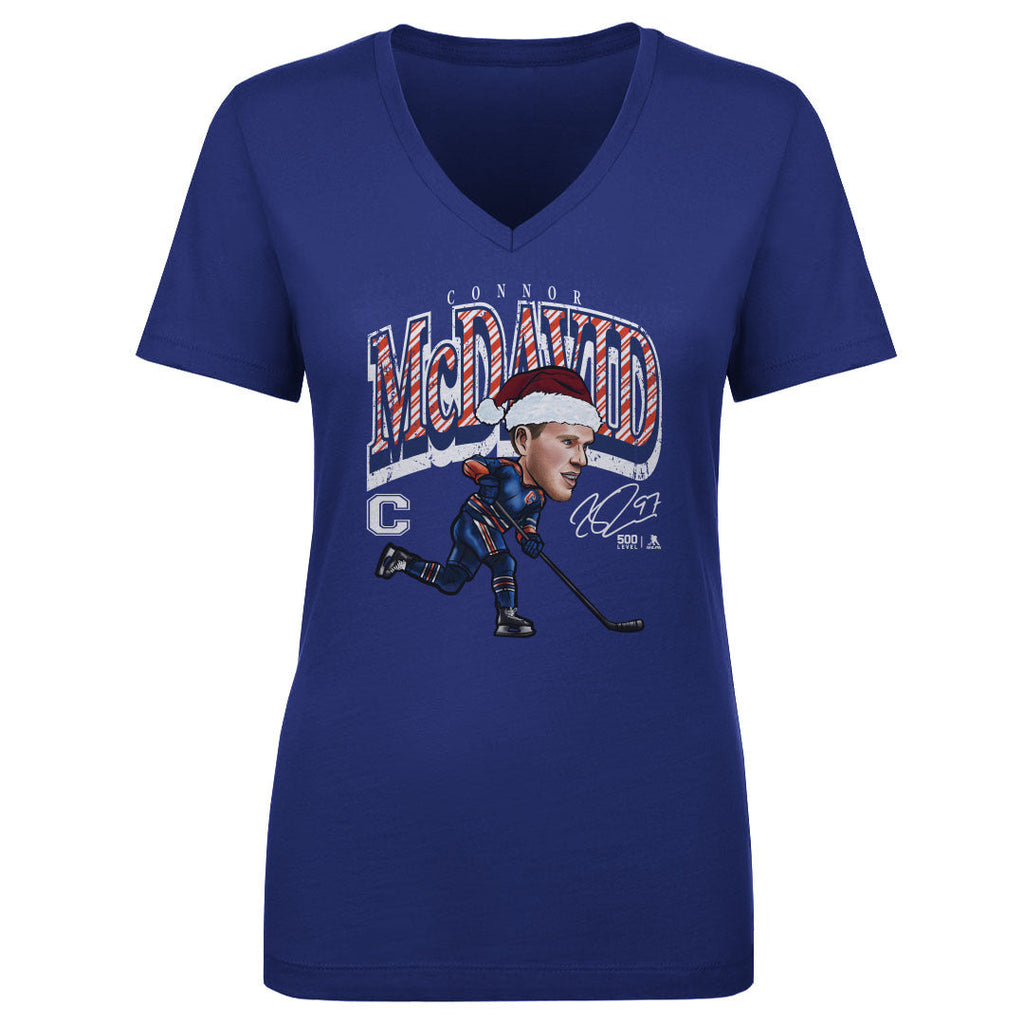 Connor McDavid Edmonton Cartoon Santa Hat WHT