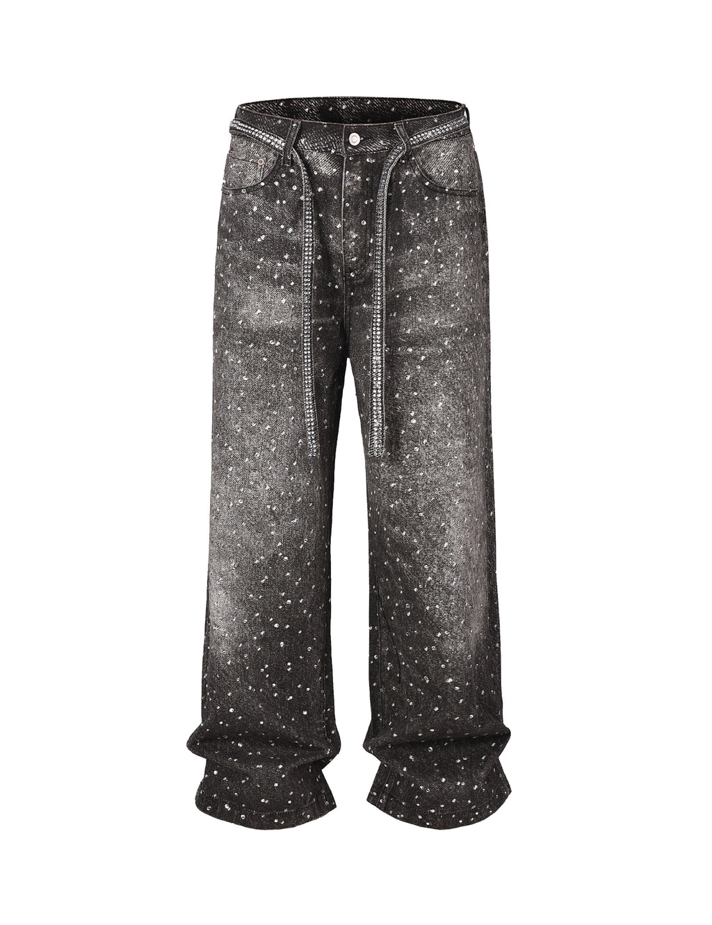 NOIR RHINESTONE DENIM