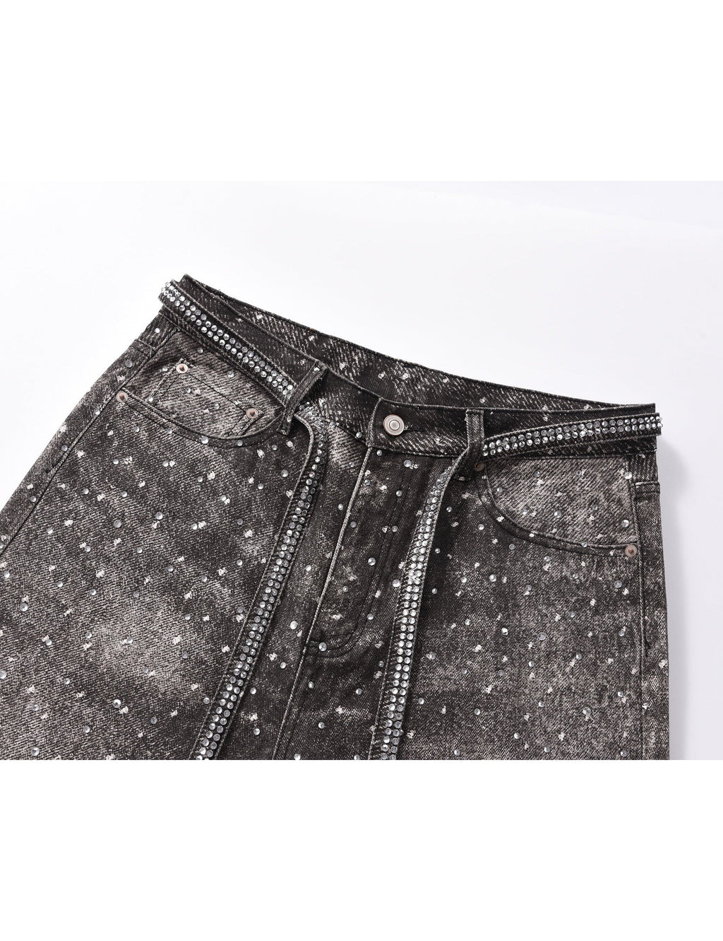 NOIR RHINESTONE DENIM