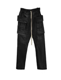 WAXED DROP-CROTCH DRAWSTRING CARGO PANTS