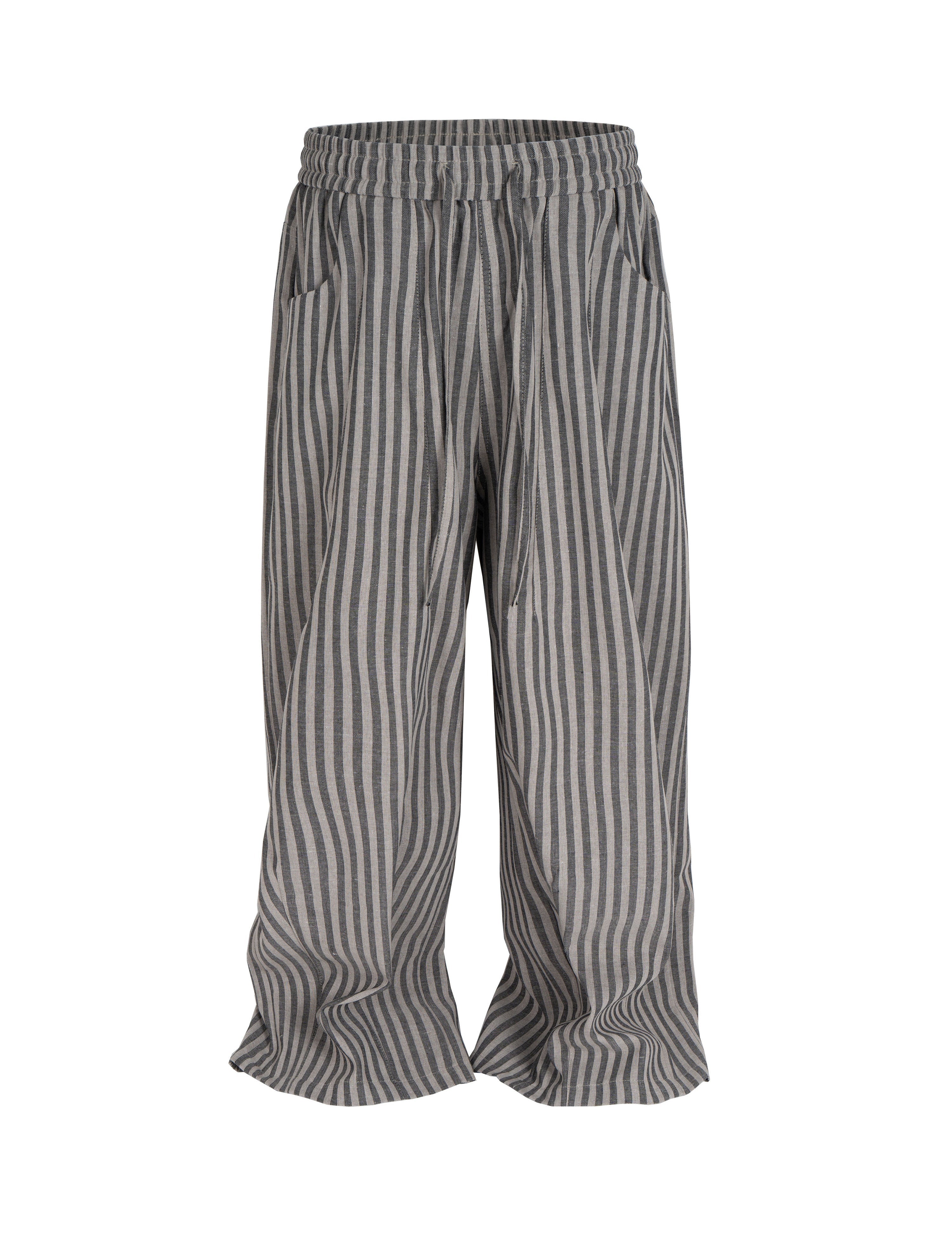 GREY STRIPED LOUNGE PANTS (UNISEX)